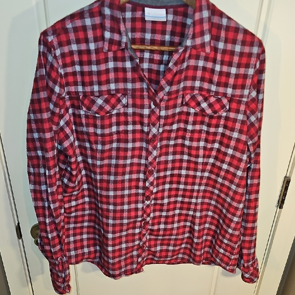 Columbia Tops - Columbia Maroon And Red Checkered Shirt Size XL